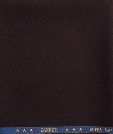 J.Hampstead Men's 60% Wool Super 130's Structured  Unstitched Trouser Fabric (Dark Wine)