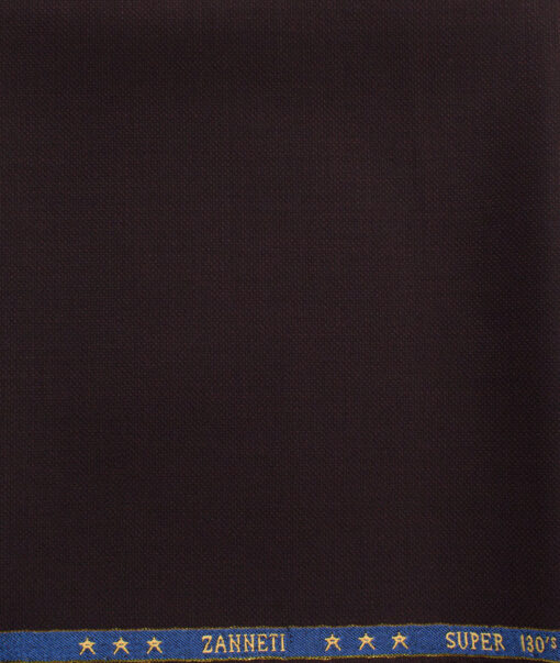 J.Hampstead Men's 60% Wool Super 130's Structured  Unstitched Trouser Fabric (Dark Wine)