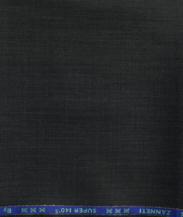 J.Hampstead Men's 60% Wool Super 140's Structured  Unstitched Trouser Fabric (Blackish Grey)