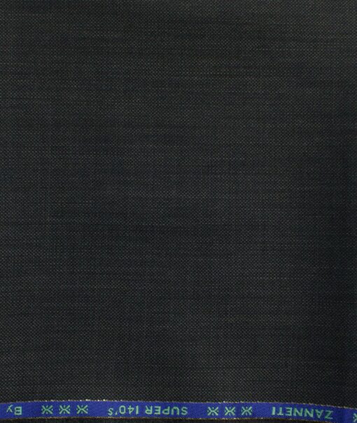 J.Hampstead Men's 60% Wool Super 140's Structured  Unstitched Trouser Fabric (Blackish Grey)