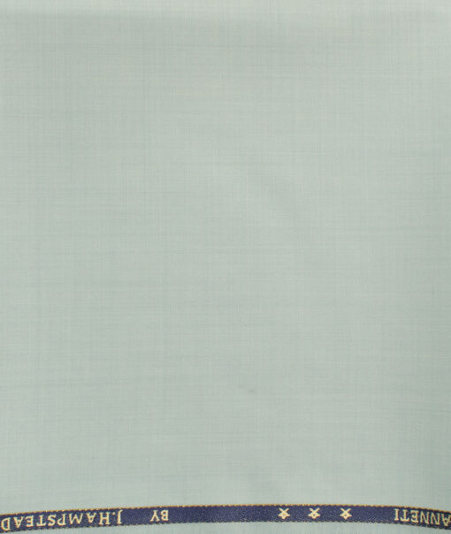 J.Hampstead Men's 60% Wool Super 130's Solids  Unstitched Trouser Fabric (Mint Green)