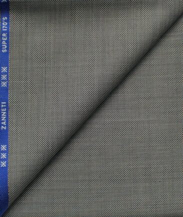 J.Hampstead Men's 60% Wool Super 170's Structured  Unstitched Trouser Fabric (Grey & Black)