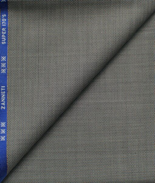 J.Hampstead Men's 60% Wool Super 170's Structured  Unstitched Trouser Fabric (Grey & Black)