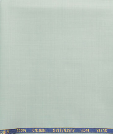 J.Hampstead Men's 60% Wool Super 140's Solids  Unstitched Trouser Fabric (Mint Green)