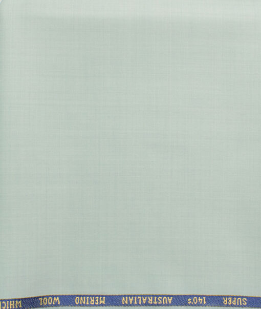 J.Hampstead Men's 60% Wool Super 140's Solids  Unstitched Trouser Fabric (Mint Green)