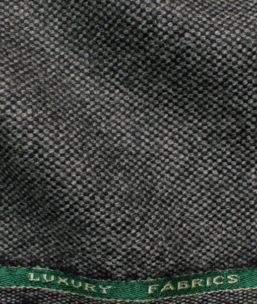 OCM Men's 100% Merino Wool Structured  2 Meter Unstitched Tweed Jacketing & Blazer Fabric (Grey)