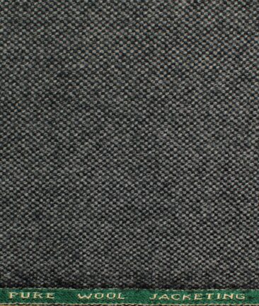 OCM Men's 100% Merino Wool Structured  2 Meter Unstitched Tweed Jacketing & Blazer Fabric (Grey)