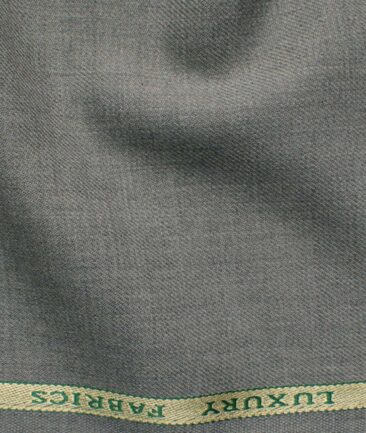 OCM Men's 45% Wool  Self Design  Unstitched Suiting Fabric (Light Worsted Grey)