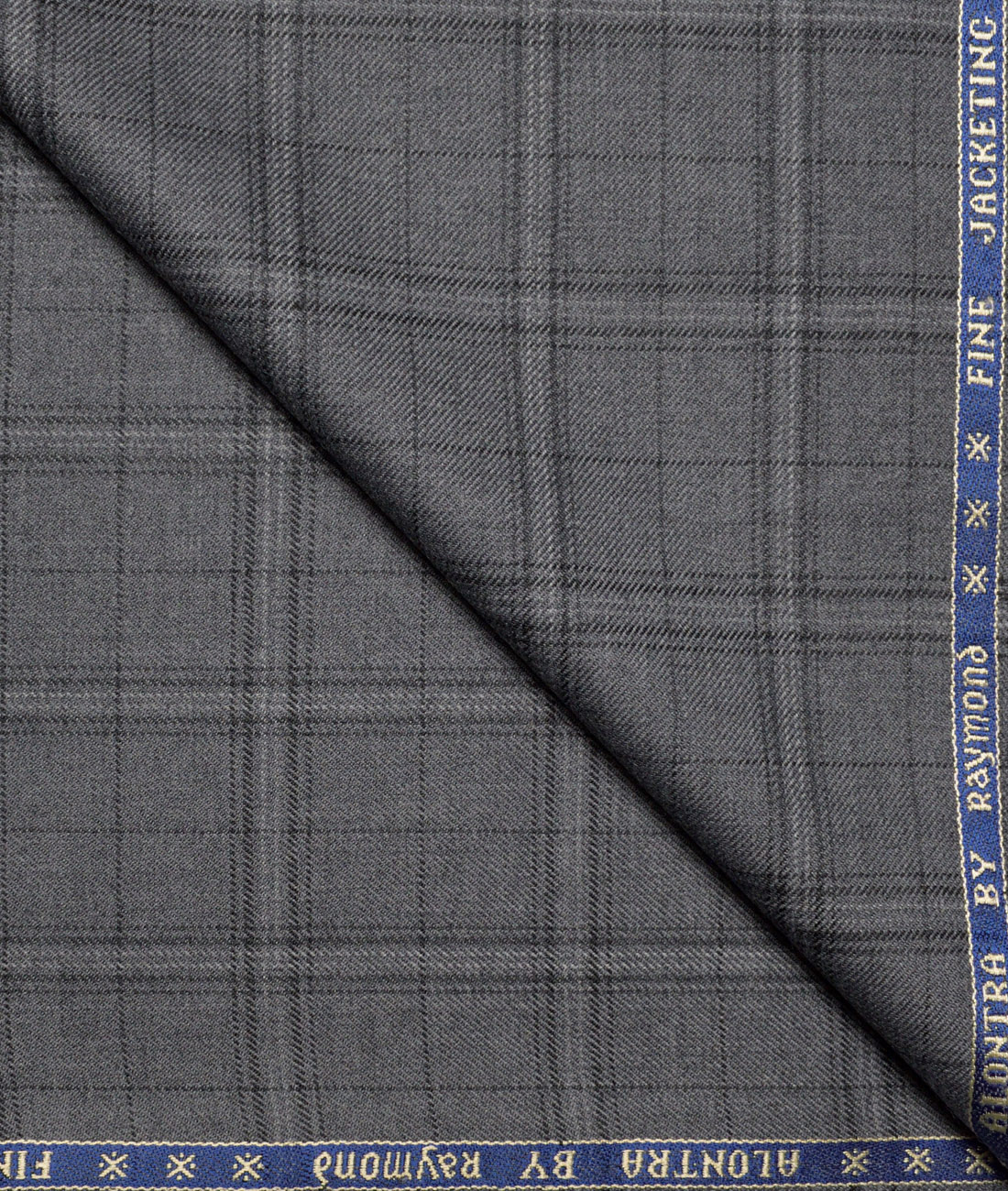 LSRAYTD103GRYSLFBKCHK309OCT Raymond Men's 52% Merino Wool Super 70's Checks Unstitched Tweed Jacketing & Blazer Fabric (Grey) - Image 1