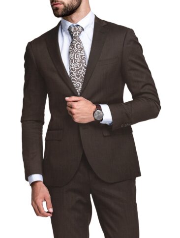Raymond Men's 20% Wool  Structured  Unstitched Suiting Fabric (Dark Brown)