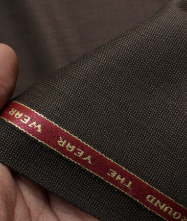 Raymond Men's 20% Wool  Structured  Unstitched Suiting Fabric (Dark Brown)