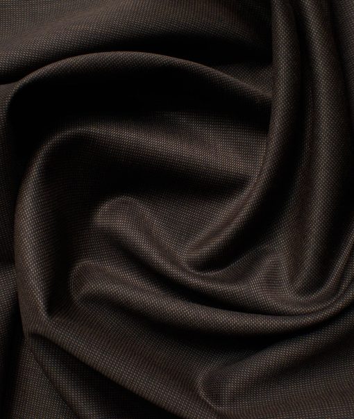 Raymond Men's 20% Wool  Structured  Unstitched Suiting Fabric (Dark Brown)