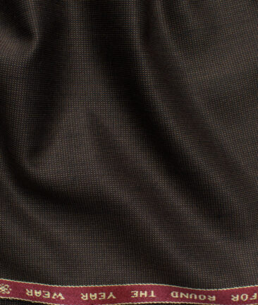 Raymond Men's 20% Wool  Structured  Unstitched Suiting Fabric (Dark Brown)