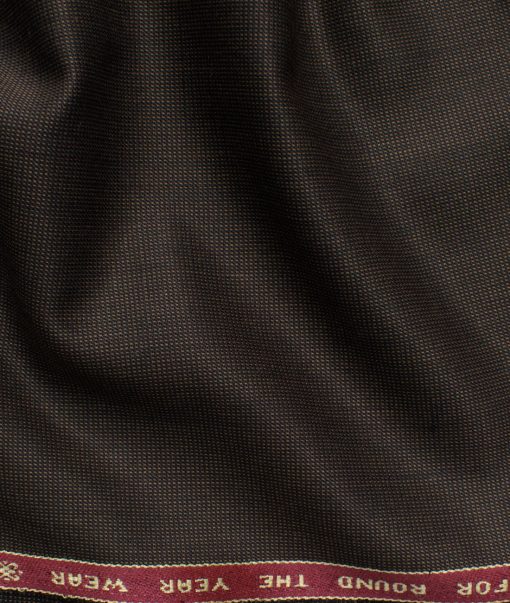 Raymond Men's 20% Wool  Structured  Unstitched Suiting Fabric (Dark Brown)