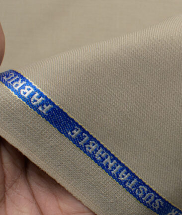 Raymond Men's 20% Wool  Solids  Unstitched Suiting Fabric (Beige)