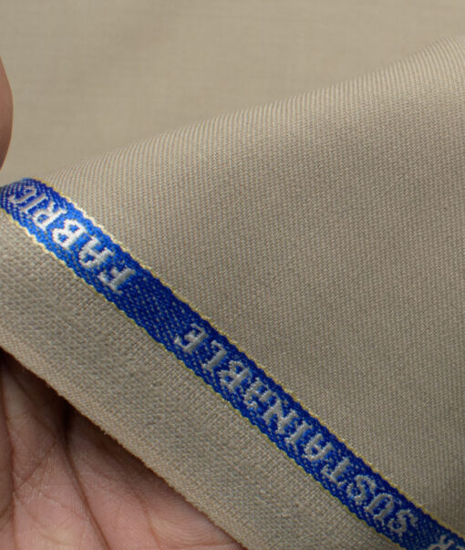 Raymond Men's 20% Wool  Solids  Unstitched Suiting Fabric (Beige)