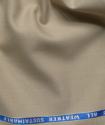 Raymond Men's 20% Wool  Solids  Unstitched Suiting Fabric (Beige)