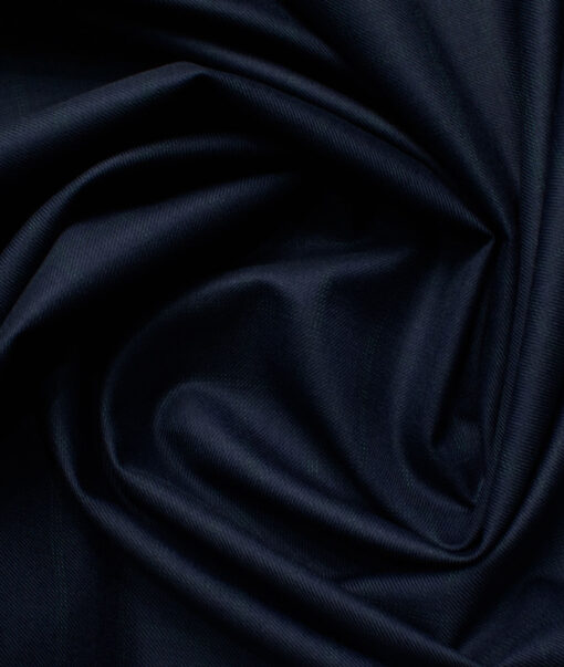 Raymond Men's 20% Wool  Checks  Unstitched Suiting Fabric (Dark Navy Blue)