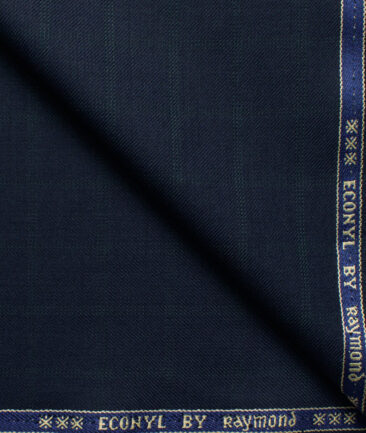 Raymond Men's 20% Wool  Checks  Unstitched Suiting Fabric (Dark Navy Blue)