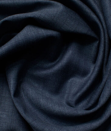 Raymond Men's 18% Wool  Checks  Unstitched Suiting Fabric (Dark Blue)
