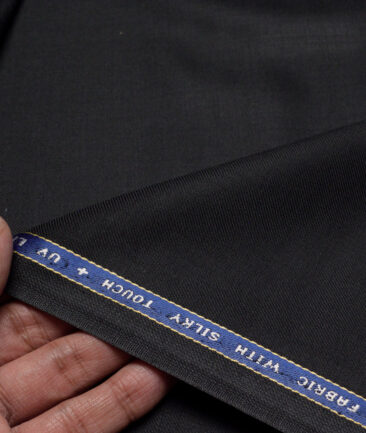 Raymond Techno Smart Men's 35% Wool  Solids  Unstitched Suiting Fabric (Black) - Image 2