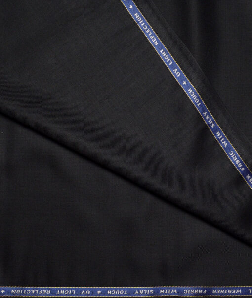 Raymond Techno Smart Men's 35% Wool  Solids  Unstitched Suiting Fabric (Black) - Image 3