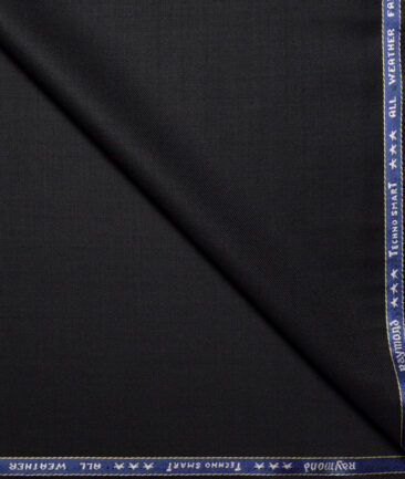 Raymond Techno Smart Men's 35% Wool  Solids  Unstitched Suiting Fabric (Black)
