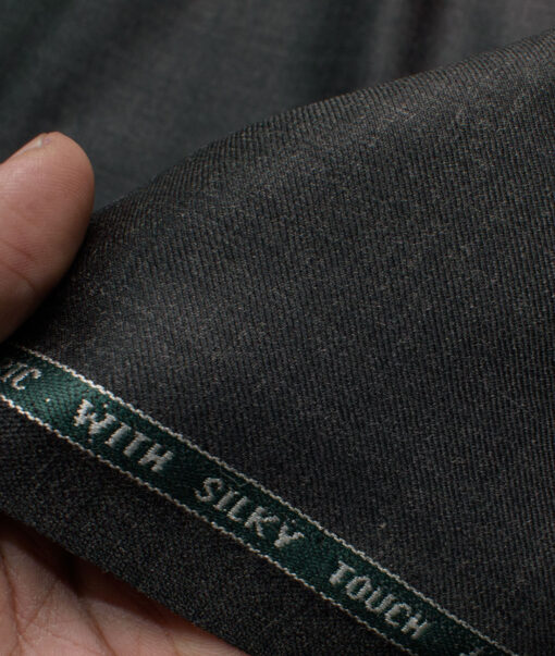 Raymond Men's 35% Wool  Self Design  Unstitched Suiting Fabric (Dark Worsted Grey)