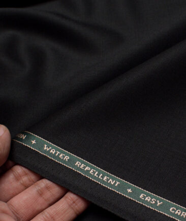 Raymond Techno Stretch Men's 51% Wool  Solids  Unstitched Stretchable Suiting Fabric (Black) - Image 2