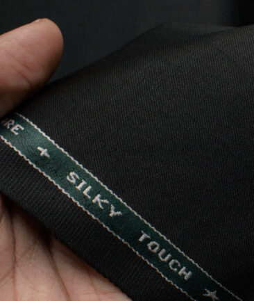 Raymond Men's 51% Wool  Solids  Unstitched Stretchable Suiting Fabric (Black)