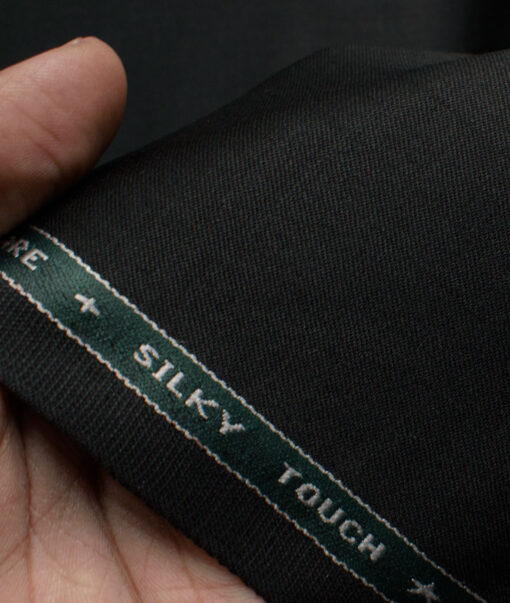 Raymond Men's 51% Wool  Solids  Unstitched Stretchable Suiting Fabric (Black)