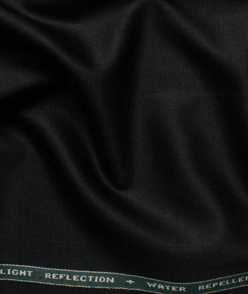 Raymond Men's 51% Wool  Solids  Unstitched Stretchable Suiting Fabric (Black)