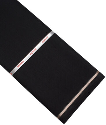 Raymond Techno Stretch Men's 51% Wool  Solids  Unstitched Stretchable Suiting Fabric (Black) - Image 5