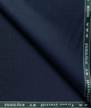 Raymond Men's 51% Wool  Solids  Unstitched Stretchable Suiting Fabric (Dark Blue)