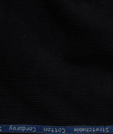 Arvind Men's Cotton Corduroy  Unstitched Stretchable Trouser Fabric (Black)