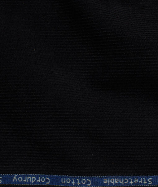 Arvind Men's Cotton Corduroy  Unstitched Stretchable Trouser Fabric (Black)