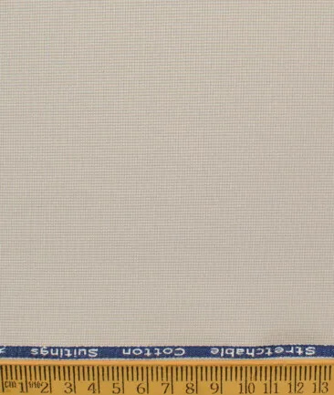 Arvind Men's Cotton Structured  Unstitched Stretchable Trouser Fabric (Ivory Beige)