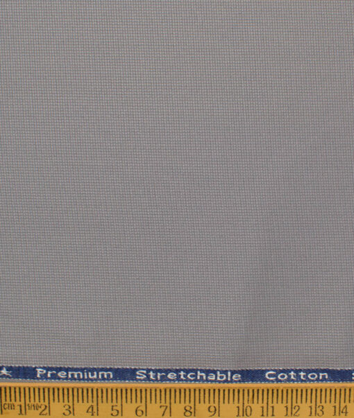 Arvind Men's Cotton Structured  Unstitched Stretchable Trouser Fabric (Light Grey)