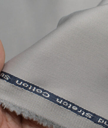 Arvind Tresca Men's Cotton Solids  Unstitched Stretchable Trouser Fabric (Light Grey)
