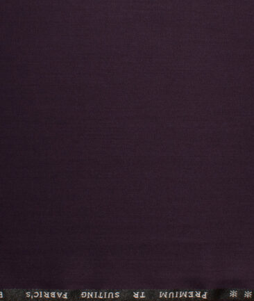 Canetti Men's Terry Rayon  Solids  Unstitched Suiting Fabric (Dark Wine)