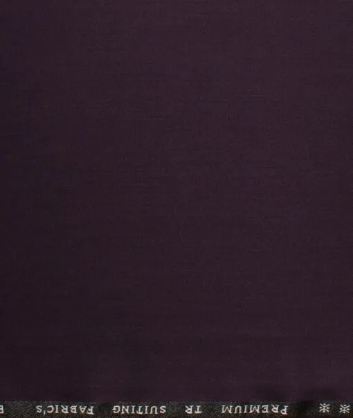 Canetti Men's Terry Rayon  Solids  Unstitched Suiting Fabric (Dark Wine)