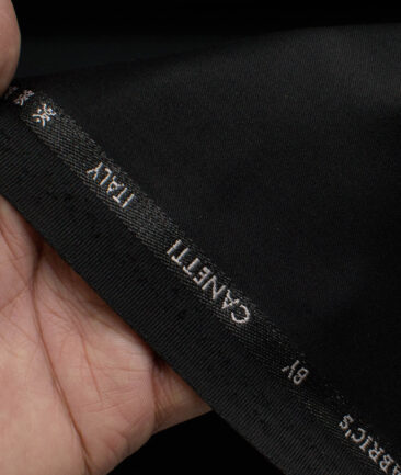Canetti Men's Terry Rayon  Solids  Unstitched Suiting Fabric (Jet Black)