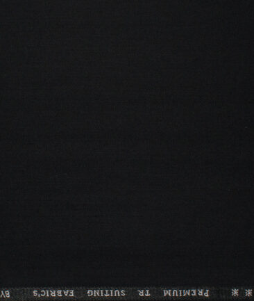Canetti Men's Terry Rayon  Solids  Unstitched Suiting Fabric (Jet Black)