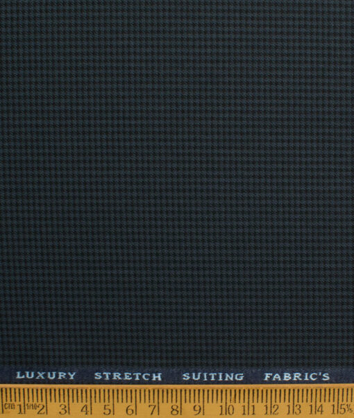 Canetti Men's Terry Rayon  Checks  Unstitched Stretchable Suiting Fabric (Grey)