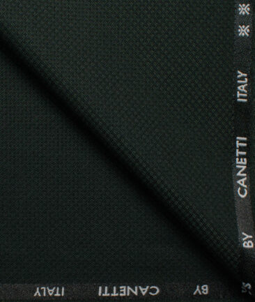 Canetti Men's Terry Rayon  Structured  Unstitched Suiting Fabric (Dark Pine Green)