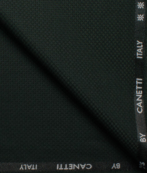 Canetti Men's Terry Rayon  Structured  Unstitched Suiting Fabric (Dark Pine Green)