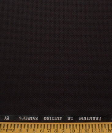 Canetti Men's Terry Rayon  Structured  Unstitched Suiting Fabric (Dark Wine)