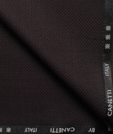 Canetti Men's Terry Rayon  Structured  Unstitched Suiting Fabric (Dark Wine)