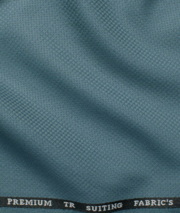 Canetti Men's Terry Rayon  Structured  Unstitched Suiting Fabric (Teal Blue)