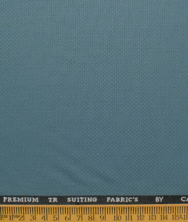 Canetti Men's Terry Rayon  Structured  Unstitched Suiting Fabric (Teal Blue)